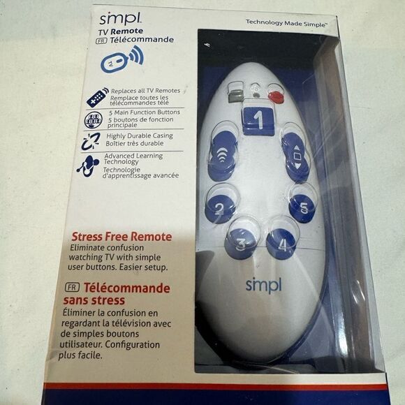 Simpl TV Universal Remote - Technology Made Simple Big Button Easy to Use - Picture 2 of 4
